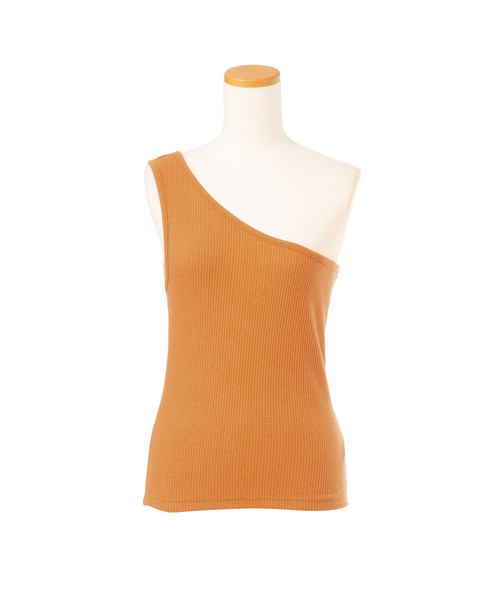 夢展望（ユメテンボウ）の「ワンショルレースアップテレコカットソートップス（タンクトップ・レディース・ベージュ/ダークブルー/グリーン系その他/テラコッタ/オフホワイト/ブラック・MEDIUM/LARGE）」の4枚目の写真