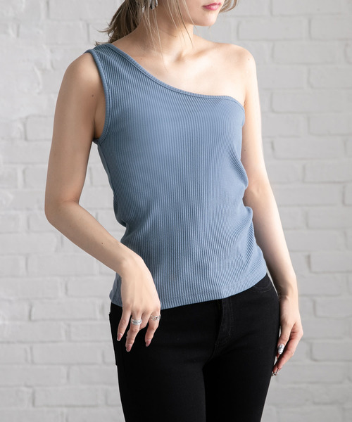 夢展望（ユメテンボウ）の「ワンショルレースアップテレコカットソートップス（タンクトップ・レディース・ベージュ/ダークブルー/グリーン系その他/テラコッタ/オフホワイト/ブラック・MEDIUM/LARGE）」の11枚目の写真