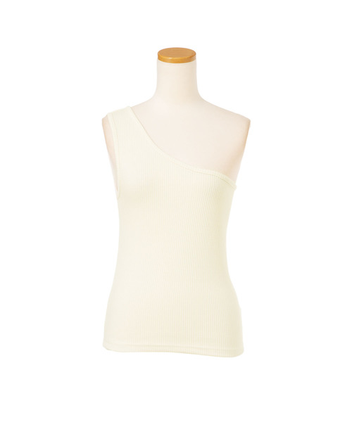 夢展望（ユメテンボウ）の「ワンショルレースアップテレコカットソートップス（タンクトップ・レディース・ベージュ/ダークブルー/グリーン系その他/テラコッタ/オフホワイト/ブラック・MEDIUM/LARGE）」の13枚目の写真