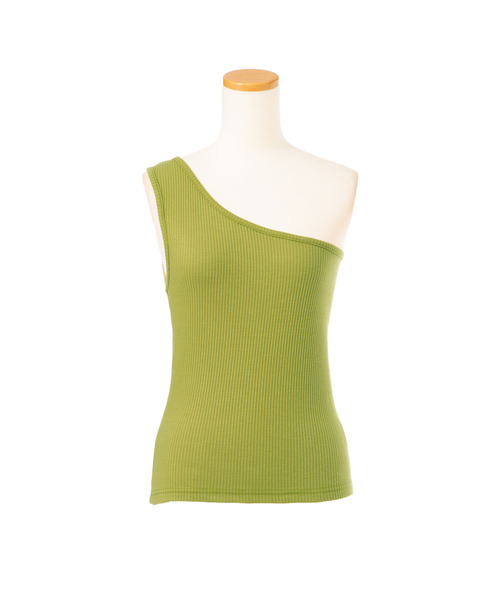 夢展望（ユメテンボウ）の「ワンショルレースアップテレコカットソートップス（タンクトップ・レディース・ベージュ/ダークブルー/グリーン系その他/テラコッタ/オフホワイト/ブラック・MEDIUM/LARGE）」の15枚目の写真