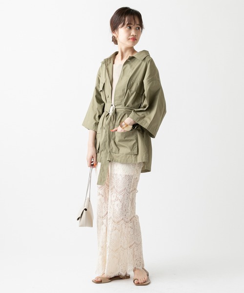 mystic（ミスティック）の「ベルト付きサファリシャツ（シャツ/ブラウス・レディース・ベージュ/カーキ/イエロー系その他・FREE）」の6枚目の写真