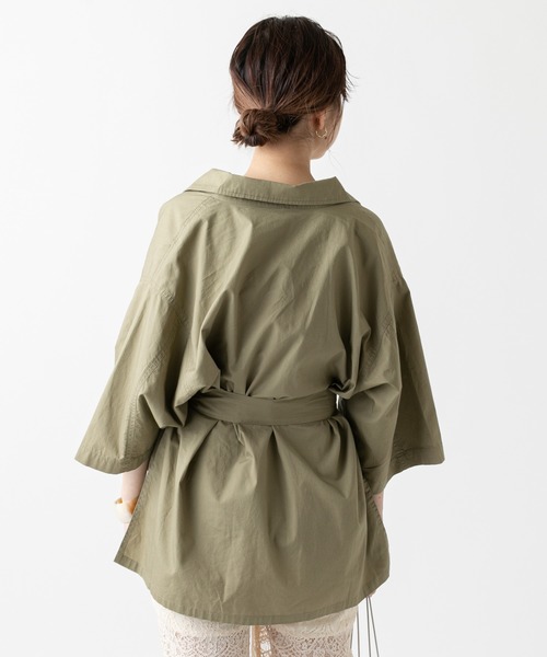 mystic（ミスティック）の「ベルト付きサファリシャツ（シャツ/ブラウス・レディース・ベージュ/カーキ/イエロー系その他・FREE）」の4枚目の写真