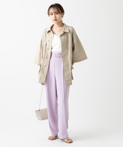 mystic（ミスティック）の「ベルト付きサファリシャツ（シャツ/ブラウス・レディース・ベージュ/カーキ/イエロー系その他・FREE）」の5枚目の写真