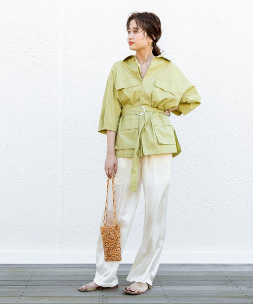 mystic（ミスティック）の「ベルト付きサファリシャツ（シャツ/ブラウス・レディース・ベージュ/カーキ/イエロー系その他・FREE）」の19枚目の写真