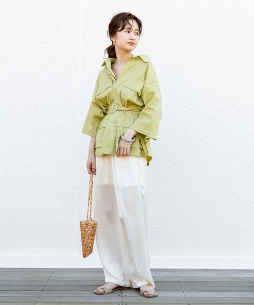 mystic（ミスティック）の「ベルト付きサファリシャツ（シャツ/ブラウス・レディース・ベージュ/カーキ/イエロー系その他・FREE）」の20枚目の写真