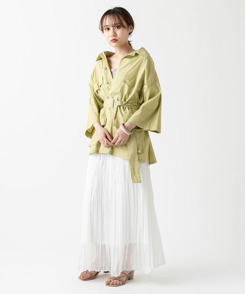 mystic（ミスティック）の「ベルト付きサファリシャツ（シャツ/ブラウス・レディース・ベージュ/カーキ/イエロー系その他・FREE）」の21枚目の写真