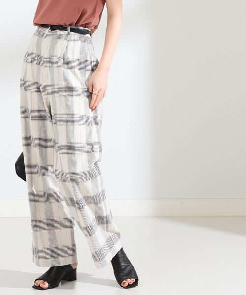 セール Ray Beams Beams ワイドパンツ その他パンツ Ray パンツ Ray Beams レイビームス のファッション グレンチェック