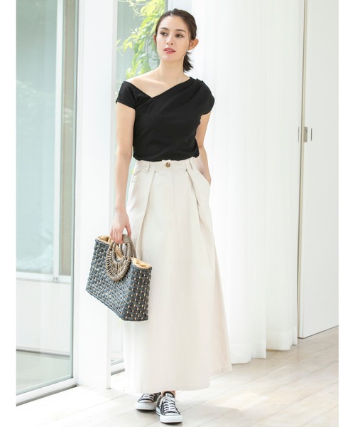 fifth（フィフス）の「タックラインマキシスカート（スカート・レディース・イエロー/ホワイト・MEDIUM）」の13枚目の写真