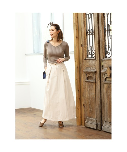 fifth（フィフス）の「タックラインマキシスカート（スカート・レディース・イエロー/ホワイト・MEDIUM）」の14枚目の写真