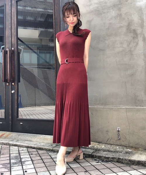 セール リブ衿バックボタンフレアニットワンピース ワンピース 31 Sons De Mode トランテアン ソン ドゥ モード のファッション通販 Zozotown