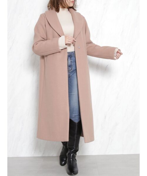 dazzlin（ダズリン）の「２ＷＡＹロングガーリーコート（その他アウター・レディース・アイボリー/ブラウン/ベージュ・SMALL/MEDIUM）」の3枚目の写真