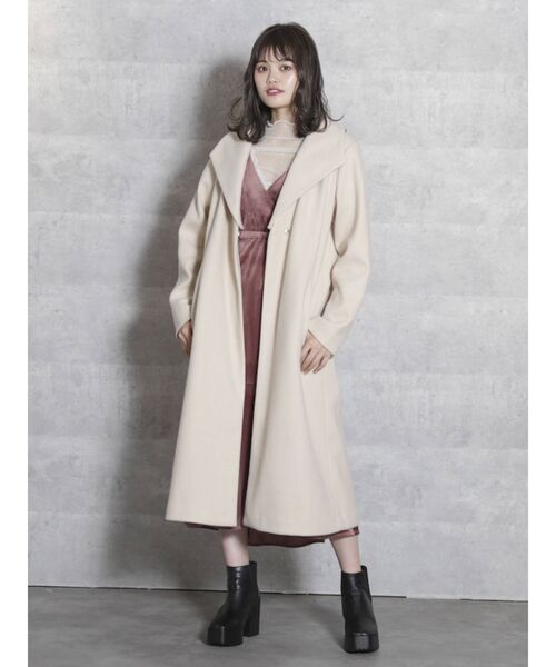 dazzlin（ダズリン）の「２ＷＡＹロングガーリーコート（その他アウター・レディース・アイボリー/ブラウン/ベージュ・SMALL/MEDIUM）」の9枚目の写真