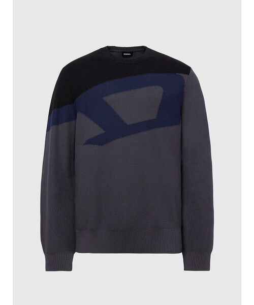 DIESEL メンズ ニット インターシャ DIESEL（ディーゼル）の「メンズ ニット コットン インターシャ