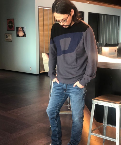 DIESEL（ディーゼル）の「メンズ ニット コットン インターシャ