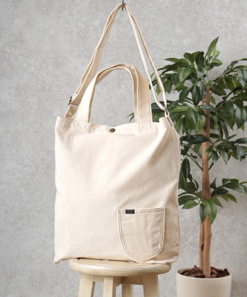 Lee（リー）の「【Lee/リー】 キャンバス 2WAY ショルダーバッグ/トートバッグ（トートバッグ・レディース・ブラック/オフホワイト/ベージュ/カーキ/ライトグレー・FREE）」の6枚目の写真