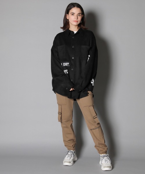 GALLIS ADDICTION（ガリスアディクション）の「GA SUEDE REMAKE SHIRT / スウェード リメイク シャツ（シャツ/ブラウス・メンズ・ブラック/ライトグレー/ベージュ・FREE）」の5枚目の写真