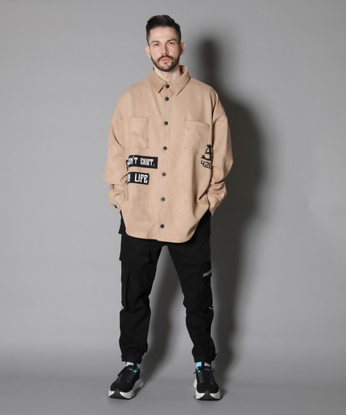 GALLIS ADDICTION（ガリスアディクション）の「GA SUEDE REMAKE SHIRT / スウェード リメイク シャツ（シャツ/ブラウス・メンズ・ブラック/ライトグレー/ベージュ・FREE）」の8枚目の写真