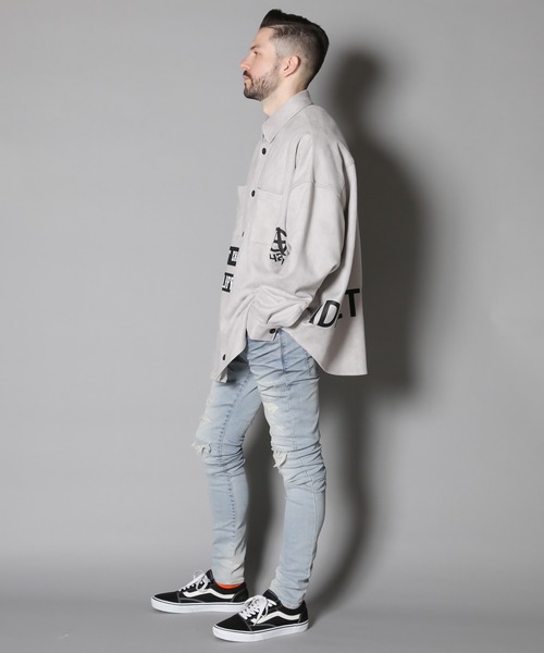 GALLIS ADDICTION（ガリスアディクション）の「GA SUEDE REMAKE SHIRT / スウェード リメイク シャツ（シャツ/ブラウス・メンズ・ブラック/ライトグレー/ベージュ・FREE）」の15枚目の写真