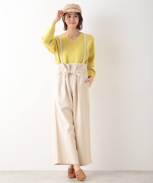 LEPSIM（レプシィム）の「7GルーズVネックニット　923927（ニット/セーター・レディース・ブラック/ベージュ/イエロー/ブルー・FREE）」の7枚目の写真