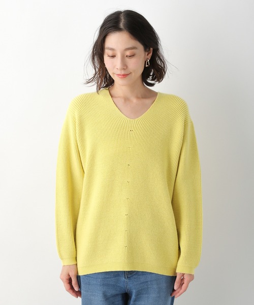 LEPSIM（レプシィム）の「7GルーズVネックニット　923927（ニット/セーター・レディース・ブラック/ベージュ/イエロー/ブルー・FREE）」の16枚目の写真