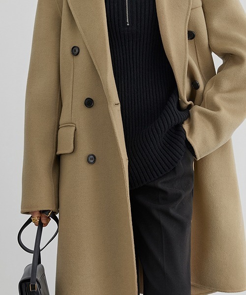 Fano Studios（ファノ ストゥディオズ）の「【Fano Studios】River tailored double-breasted chester coat FD20W183（チェスターコート・レディース・ベージュ・L/M/S）」の3枚目の写真