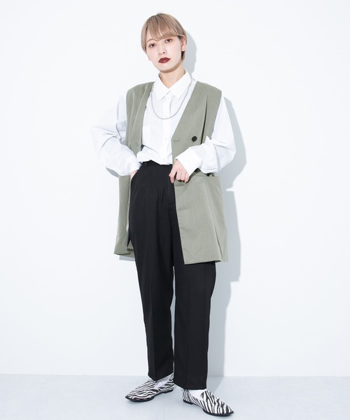 kutir（クティール）の「【春カラー】カラーテーパードパンツ（スラックス・レディース・オレンジ/ブラック/パープル/ライトグリーン/ライトブルー/イエロー・SMALL/MEDIUM/LARGE）」の9枚目の写真