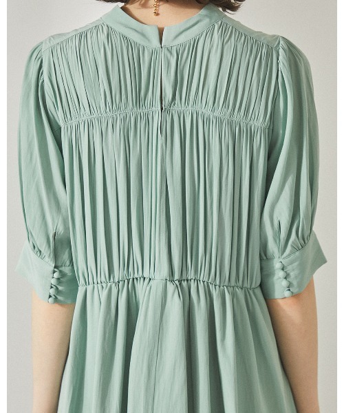 ☆ろば☆PUBLICTOKYO　ミント　 ハイネックギャザーワンピース PUBLIC TOKYO（パブリックトウキョウ）の「ハイネックギャザー