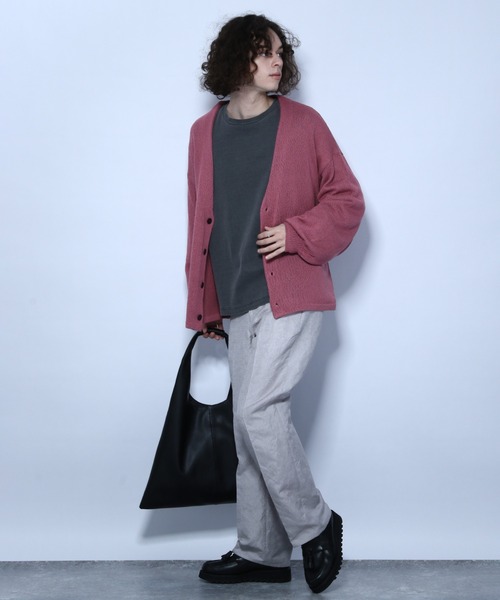 HARE（ハレ）の「ボリュームスリーブユルアミニットカーディガン(HARE)（ニット/セーター・メンズ・ブラック/グレー/ピンク・FREE）」の4枚目の写真