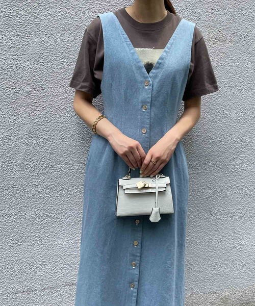 MADEMOISELLE ROPE'(マドモアゼル ロペ)の「【秋まで使える】アップサイクルデニムワンピース(ワンピース・レディース・ブルー・38/36)」の17枚目の写真