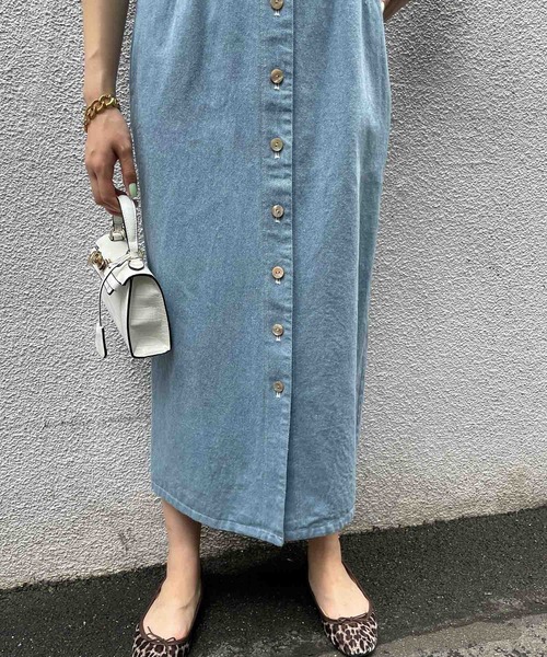 MADEMOISELLE ROPE'(マドモアゼル ロペ)の「【秋まで使える】アップサイクルデニムワンピース(ワンピース・レディース・ブルー・38/36)」の19枚目の写真