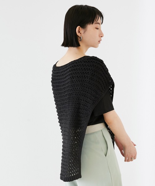 EMMA（EMMA CLOTHES）（エマ）の「【EMMA】メッシュレイヤードニット 半袖セット（Tシャツ/カットソー・レディース・ブラック/ベージュ/ブラウン・FREE）」の19枚目の写真