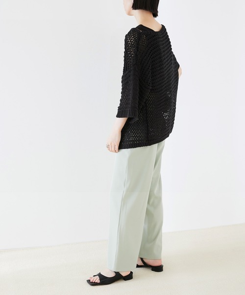 EMMA（EMMA CLOTHES）（エマ）の「【EMMA】メッシュレイヤードニット 半袖セット（Tシャツ/カットソー・レディース・ブラック/ベージュ/ブラウン・FREE）」の22枚目の写真