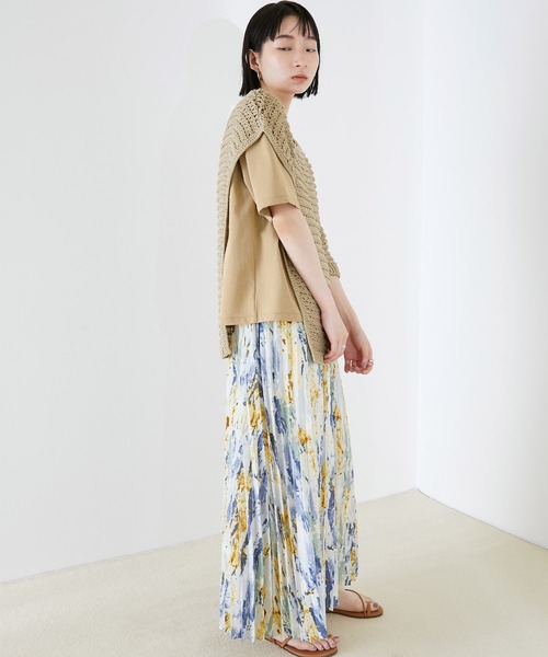 EMMA（EMMA CLOTHES）（エマ）の「【EMMA】メッシュレイヤードニット 半袖セット（Tシャツ/カットソー・レディース・ブラック/ベージュ/ブラウン・FREE）」の12枚目の写真