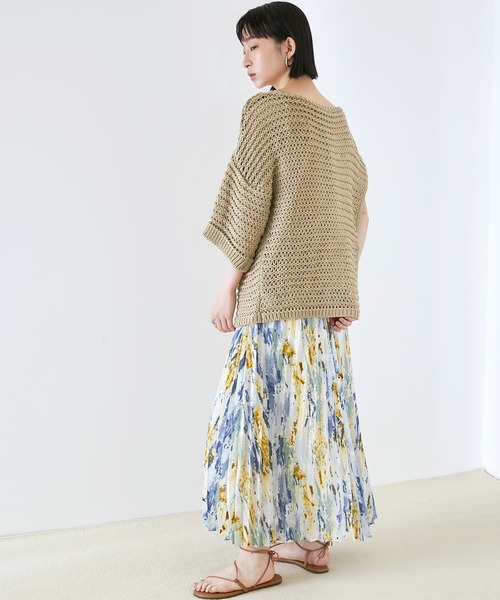 EMMA（EMMA CLOTHES）（エマ）の「【EMMA】メッシュレイヤードニット 半袖セット（Tシャツ/カットソー・レディース・ブラック/ベージュ/ブラウン・FREE）」の14枚目の写真