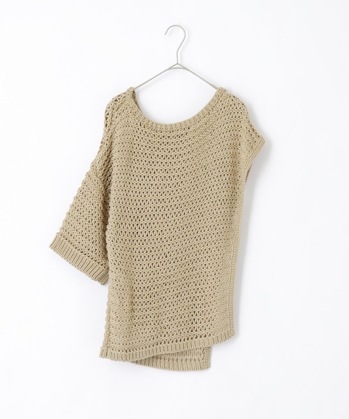 EMMA（EMMA CLOTHES）（エマ）の「【EMMA】メッシュレイヤードニット 半袖セット（Tシャツ/カットソー・レディース・ブラック/ベージュ/ブラウン・FREE）」の7枚目の写真