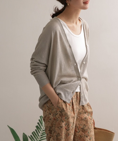 URBAN RESEARCH DOORS（アーバンリサーチドアーズ）の「リネンロングカーディガン（カーディガン/ボレロ・レディース・ブラック/グリーン/ベージュ・ONE）」の20枚目の写真