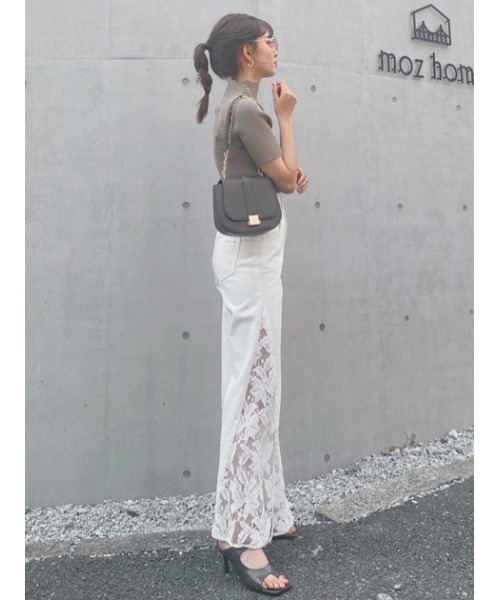 rienda（リエンダ）の「サイドレースワイドデニムパンツ（デニムパンツ・レディース・ライトブルー/ホワイト・24inch/26inch/25inch）」の19枚目の写真