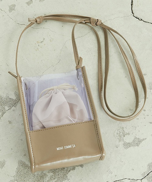 MONO　COMME CA（モノコムサ）の「クリア ミニポシェット（ショルダーバッグ・レディース・ブラック/ブラウン/ベージュ/パイソン・FREE）」の4枚目の写真