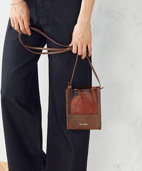 MONO　COMME CA（モノコムサ）の「クリア ミニポシェット（ショルダーバッグ・レディース・ブラック/ブラウン/ベージュ/パイソン・FREE）」の8枚目の写真