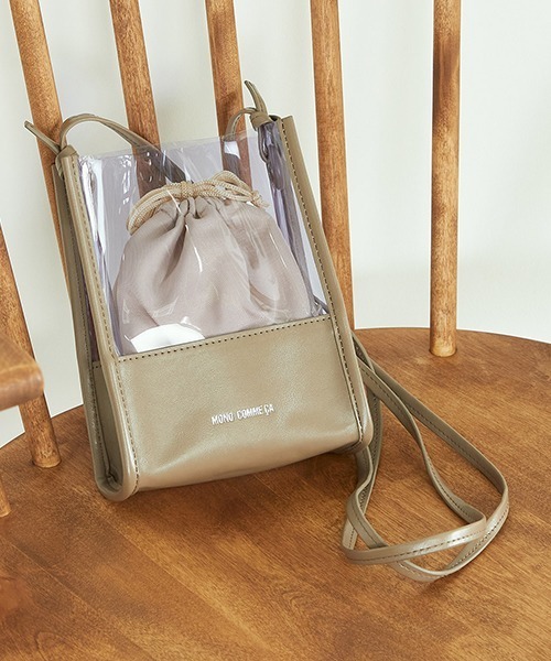 MONO　COMME CA（モノコムサ）の「クリア ミニポシェット（ショルダーバッグ・レディース・ブラック/ブラウン/ベージュ/パイソン・FREE）」の6枚目の写真