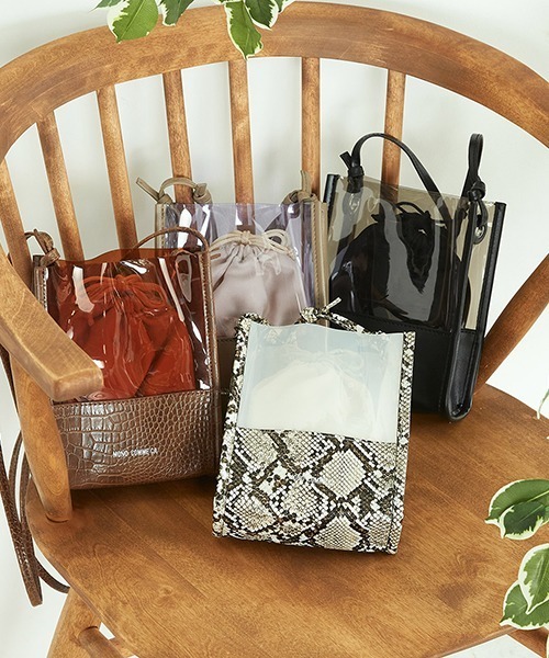 MONO　COMME CA（モノコムサ）の「クリア ミニポシェット（ショルダーバッグ・レディース・ブラック/ブラウン/ベージュ/パイソン・FREE）」の13枚目の写真