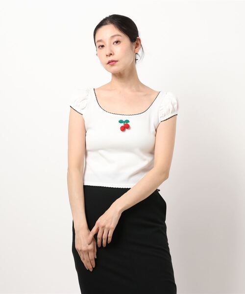 lilLilly（リルリリー）の「ワッフルミニトップス（Tシャツ/カットソー・レディース・イエロー/ブルー/ブラック/ホワイト・FREE）」の13枚目の写真