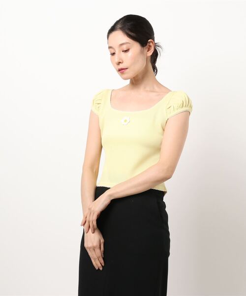 lilLilly（リルリリー）の「ワッフルミニトップス（Tシャツ/カットソー・レディース・イエロー/ブルー/ブラック/ホワイト・FREE）」の15枚目の写真