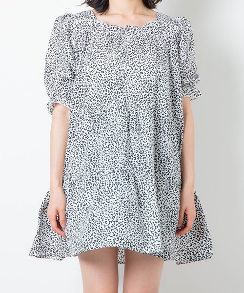 セール】WEGO/スクエアネックティアードミニワンピース