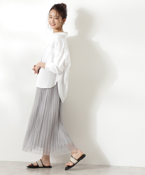 N.（N. Natural Beauty Basic）（エヌエヌナチュラルビューティーベーシック）の「麻混ビッグポケットシャツ（シャツ/ブラウス・レディース・ホワイト/ベージュ/イエロー・MEDIUM）」の12枚目の写真