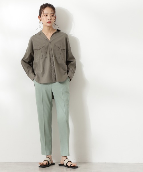 N.（N. Natural Beauty Basic）（エヌエヌナチュラルビューティーベーシック）の「麻混ビッグポケットシャツ（シャツ/ブラウス・レディース・ホワイト/ベージュ/イエロー・MEDIUM）」の11枚目の写真