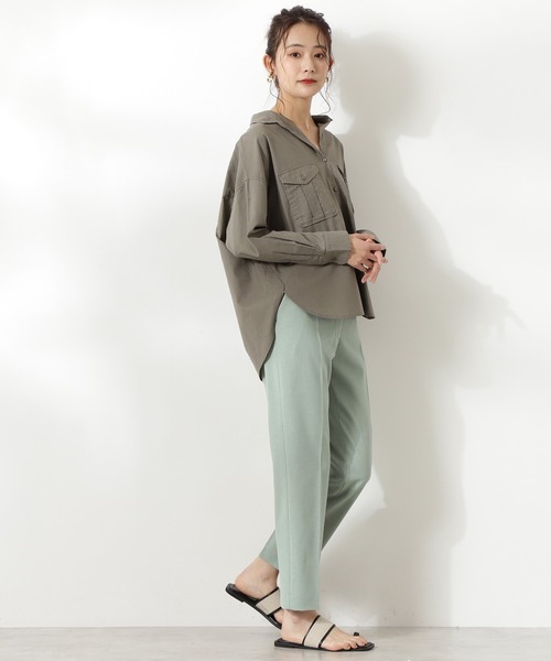 N.（N. Natural Beauty Basic）（エヌエヌナチュラルビューティーベーシック）の「麻混ビッグポケットシャツ（シャツ/ブラウス・レディース・ホワイト/ベージュ/イエロー・MEDIUM）」の4枚目の写真