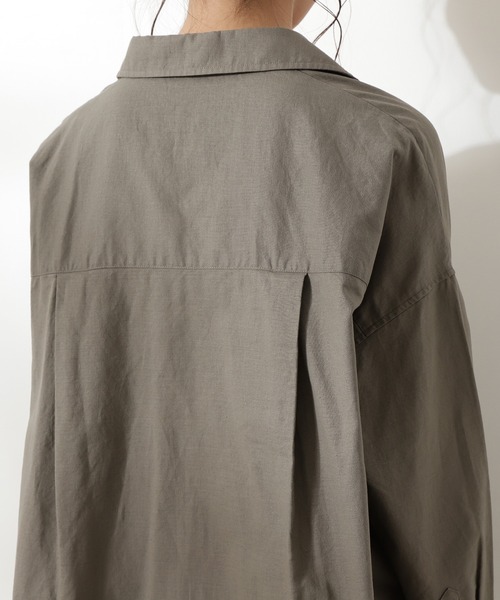 N.（N. Natural Beauty Basic）（エヌエヌナチュラルビューティーベーシック）の「麻混ビッグポケットシャツ（シャツ/ブラウス・レディース・ホワイト/ベージュ/イエロー・MEDIUM）」の13枚目の写真