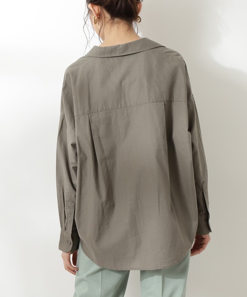 N.（N. Natural Beauty Basic）（エヌエヌナチュラルビューティーベーシック）の「麻混ビッグポケットシャツ（シャツ/ブラウス・レディース・ホワイト/ベージュ/イエロー・MEDIUM）」の7枚目の写真