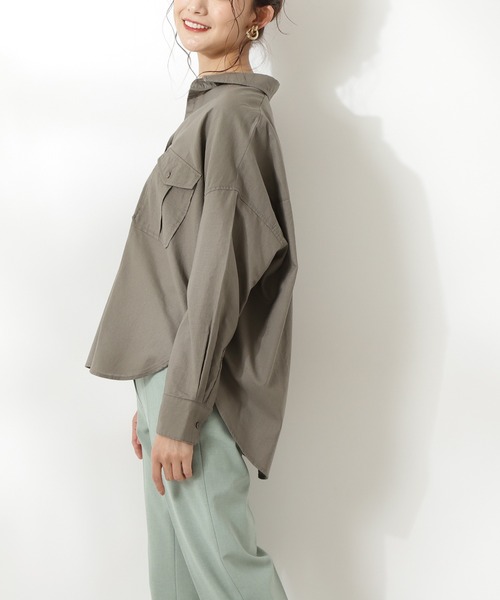 N.（N. Natural Beauty Basic）（エヌエヌナチュラルビューティーベーシック）の「麻混ビッグポケットシャツ（シャツ/ブラウス・レディース・ホワイト/ベージュ/イエロー・MEDIUM）」の5枚目の写真